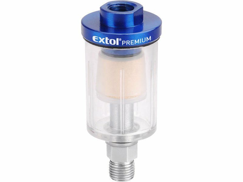 Filtr, max. pr. tlak 8bar (0,8Mpa), nádobka pro nečistoty a kondenzát 48ml EXTOL-PREMIUM