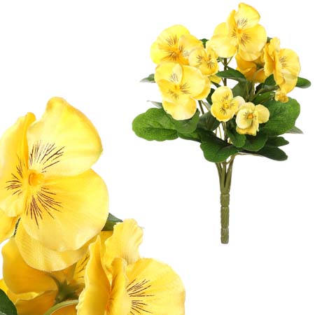 Maceška - kytice z umělých květin, barva žlutá. KT7159