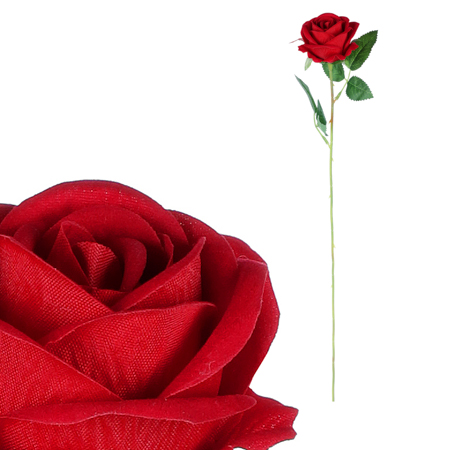 Růže, barva červená, samet. KN7005 RED