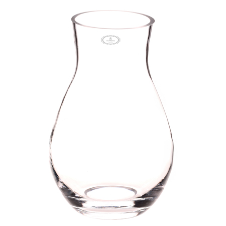 Váza skleněná - tvar hruška, čirá. SKK1004