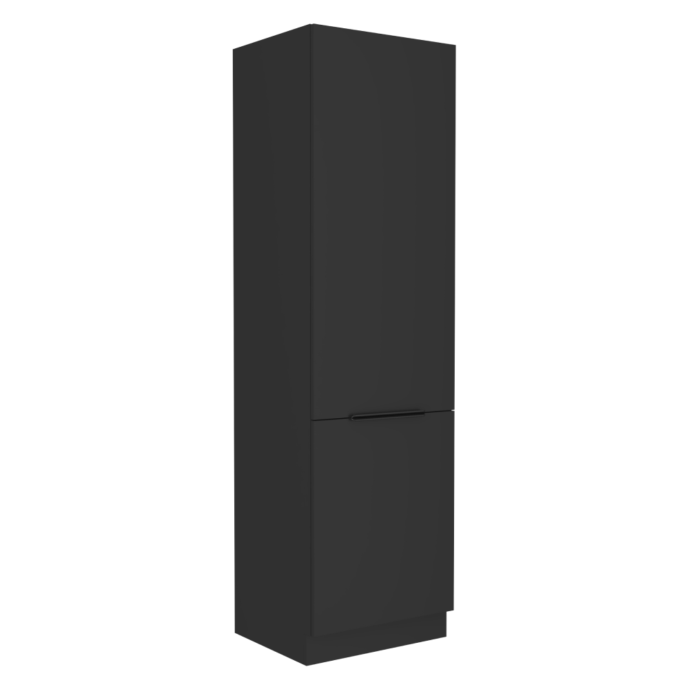 Skříňka na vestavnou chladničku, černá, SIBER 60 LO-210 2F