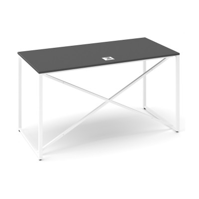 Stůl ProX 138 x 67 cm, s krytkou, Grafit / bílá