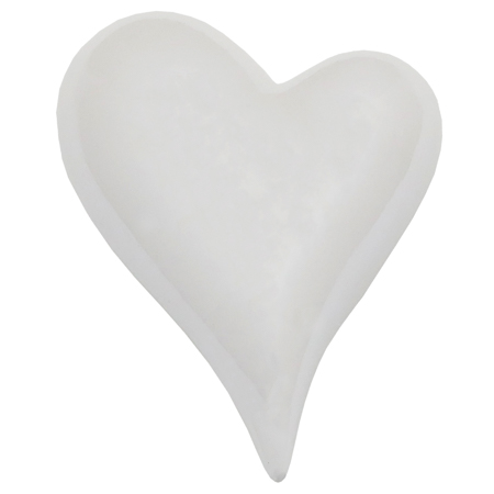 Srdce keramické, lesklá bílá barva. ALA1237 WH