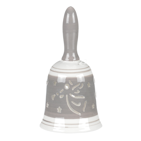 Zvonek keramický, vánoční motiv. ARK3610 GREY
