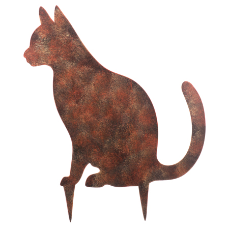 Kočka kovová, zápich do zahrady. Barva měď antik. UM0985 COP-ANT
