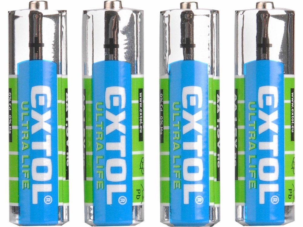 Baterie zink-chloridové, 4ks, 1,5V AA (LR6) EXTOL-ENERGY