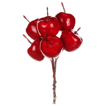 Jablíčko na drátku, červená barva. Cena za 1sáček (12jablíček). KN6156-RED