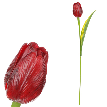 Tulipán plastový v bordó barvě. Cena za 1ks. Ve svazku 12ks. SG60104 BOR