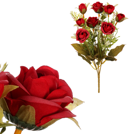 Růže v pugetu, červená barva. KN7051 RED