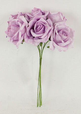 Růžičky, puget 6ks, barva fialová. Květina umělá pěnová. PRZ755522