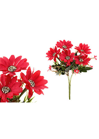 Kapské kopretiny, puget, barva červená. Květina umělá. KN5104-RED