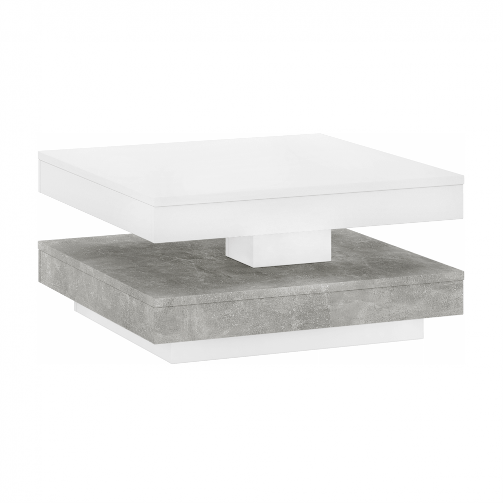 Konferenční stolek, bílá/ beton, MANDY