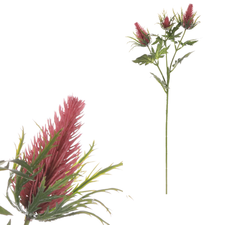 Eryngium - umělá květina, tmavě růžová barva. KUL009 PINK-DK