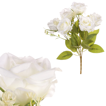 Růže v pugetu, bílá barva. KN7055 WT