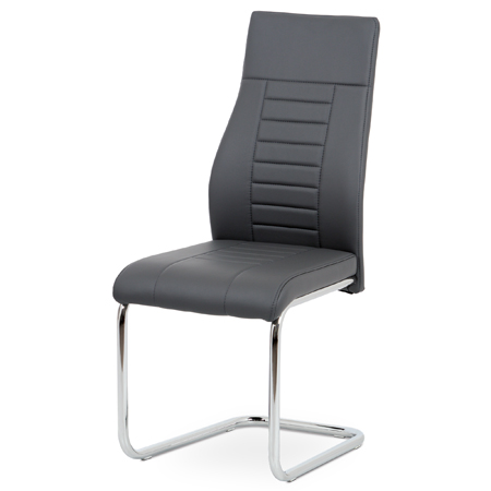 Jídelní židle, šedá koženka / chrom HC-955 GREY