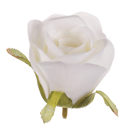 Růže, barva bílá. Květina umělá vazbová. Cena za balení 12 kusů. KN7024 WT