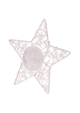 Svícen ve tvaru hvězdy, bílý. LBA017-B