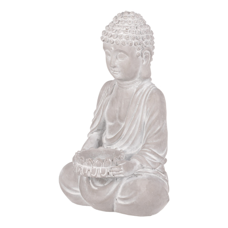 Budha, svícen na čajovou svíčku, betonová dekorace. SC1033
