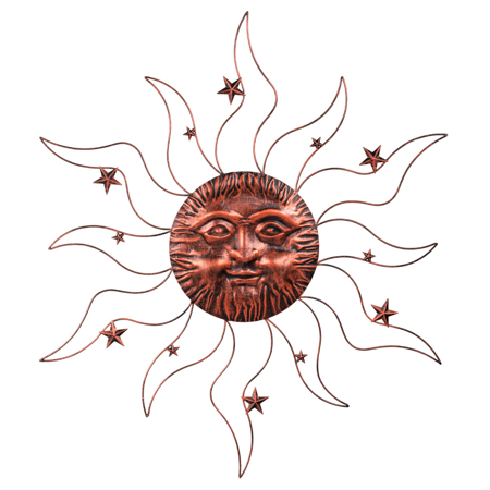 Slunce, kovová nástěnná dekorace. UM1016 COP-ANT