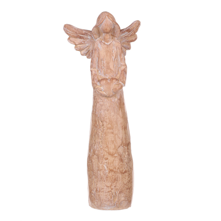 Anděl z polyresinu, imitace dřeva. ALA1322