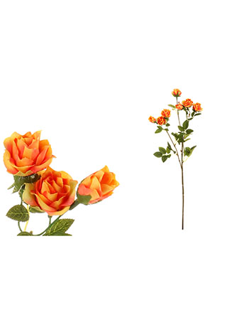 Růže, barva světle oranžová. Květina umělá. KUM3246