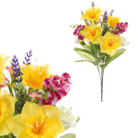 Mix jarních květin v pugetu. SG7360 YEL