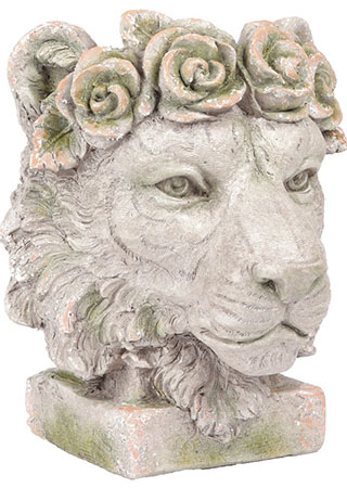 Hlava lva, dekorace z MgO keramiky s otvorem pro květináč ZB1853