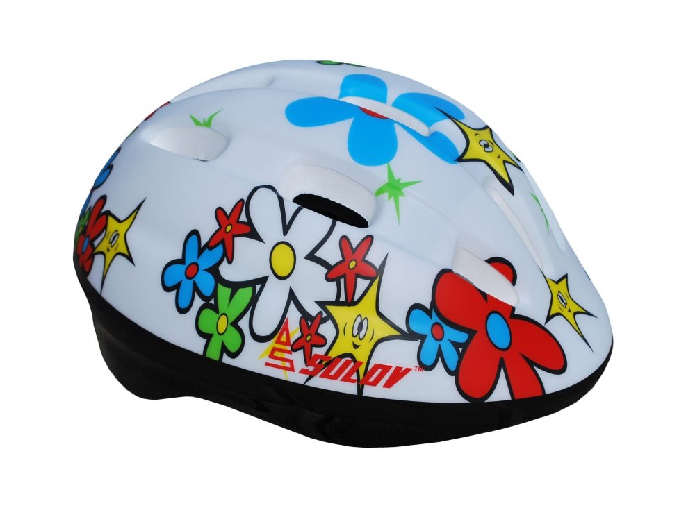 SULOV JUNIOR dětská cyklo helma, bílá s květy, vel. L, 2020 M