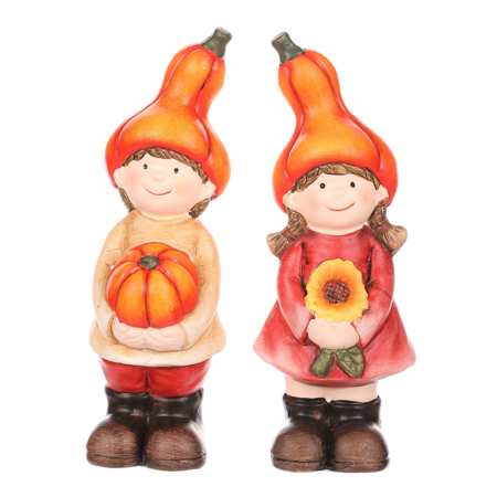 Dívka nebo chlapec, podzimní dekorace, mix 2, terakota ALA1008
