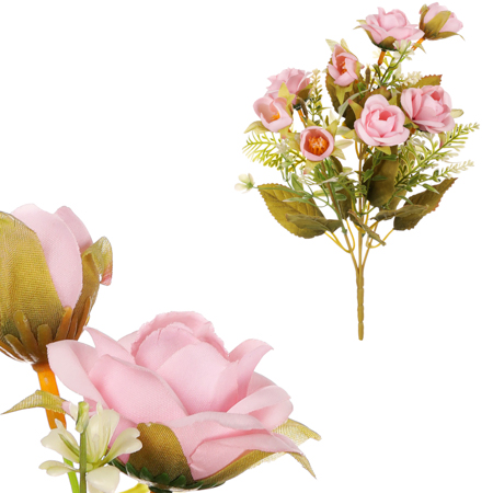 Růže v pugetu, růžová barva. KN7051 PINK