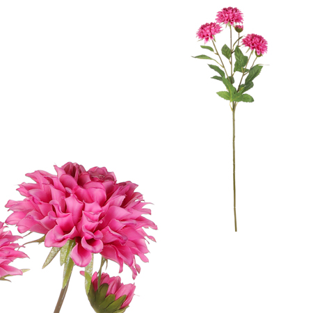 Jiřina - umělá květina, 5 květů, světle růžová barva. KT7916 PINK-LT
