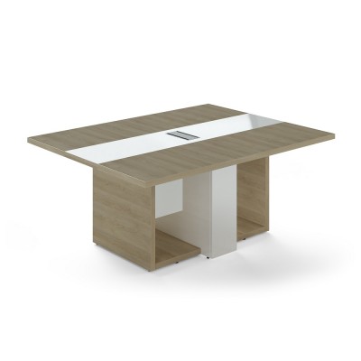 Jednací stůl Trevix 180 x 140 cm, Dub pískový / bílá