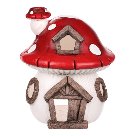 Houbový domeček na čajovou či LED svíčku, dekorace z MgO keramiky ALA1018
