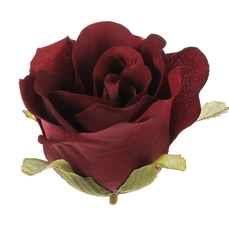 Růže, tmavě červená. Květina umělá vazbová. Cena za balení 12 kusů. KN7024 BOR