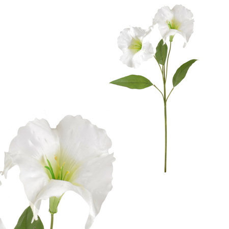 Durman - umělá řezaná květina, barva bílá. KU4221-WH