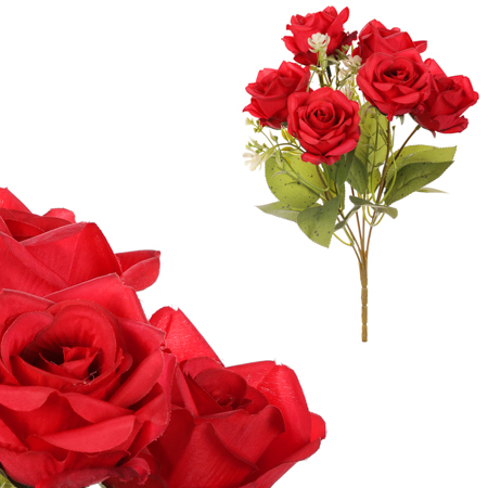 Růže v pugetu, červená barva. KN7055 RED