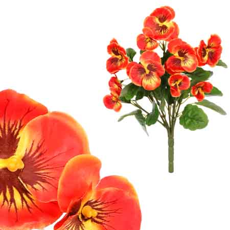 Maceška - kytice z umělých květin, barva oranžová. KT7196