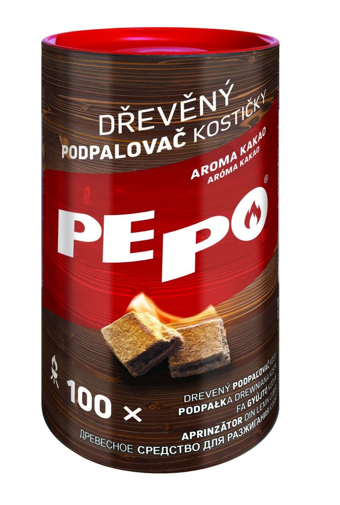 PE-PO dřevěný podpalovač kostičky 100 ks PEPO