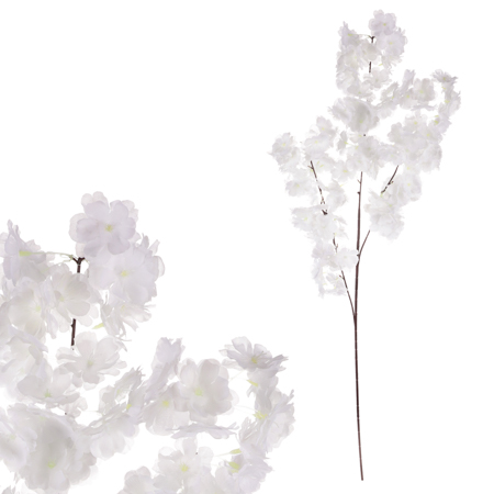 Třešeň, větev, bílá barva. KN7034 WT