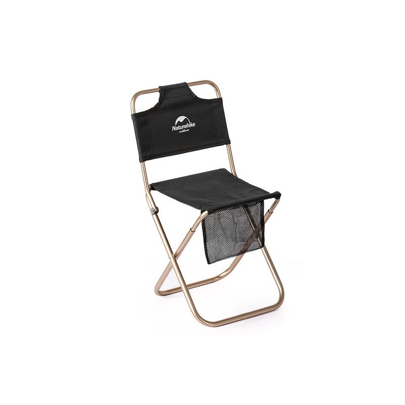 Naturehike cestovní stolička s opěradlem 422g - černá (MZ01)