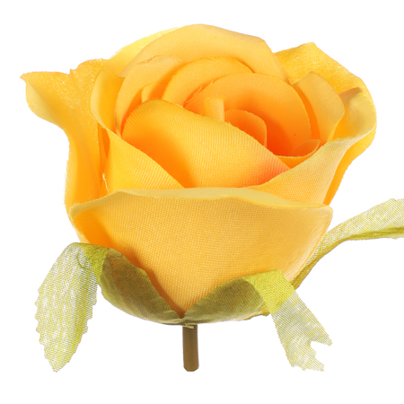 Růže, barva žlutá. Květina umělá vazbová. Cena za balení 12 kusů. KN7024 YEL