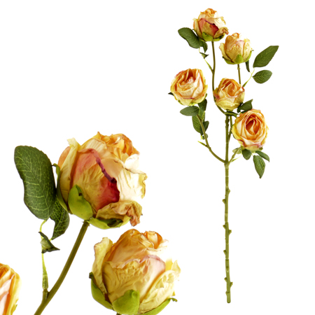 Růže, umělá květina, barva žlutá KUM3331-YEL