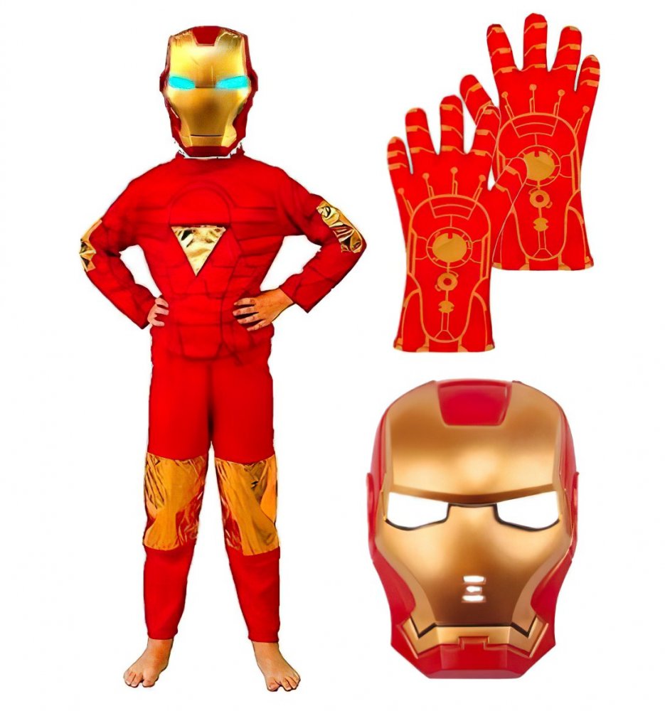 Dětský kostým Iron man s maskou a rukavicemi 110-122 M