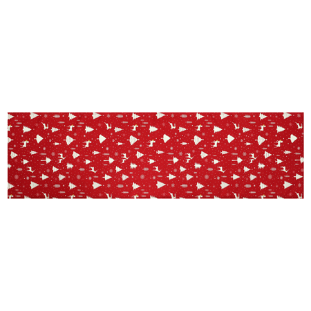 Běhoun červený - vánoční vzor, 100% polyester, 40 x 150 cm UBR094-2