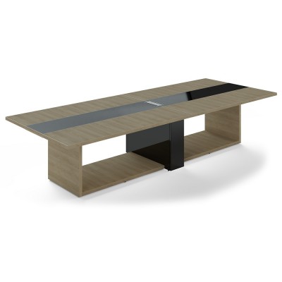 Jednací stůl Trevix 360 x 140 cm, Dub pískový / černá