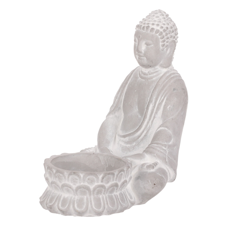 Budha, svícen na čajovou svíčku, betonová dekorace. SC1032