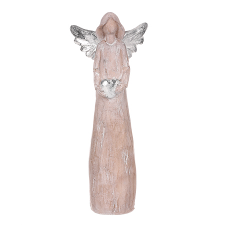 Anděl z polyresinu, imitace dřeva. ALA1327