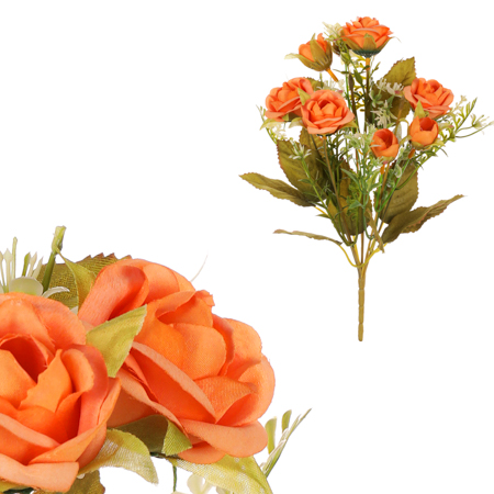 Růže v pugetu, oranžová barva. KN7051 OR