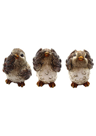 Ptáček, polyresinová dekorace, mix 3 druhů, cena za 1 kus ALA162