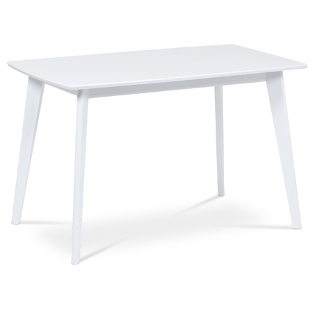 Jídelní stůl 120x75x75 cm, masiv kaučukovník. bílý matný lak AUT-008 WT